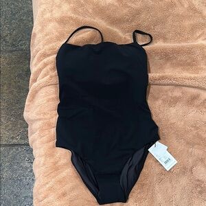 Elegant Black Women's One-Piece Swimsuit